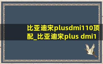 比亚迪宋plusdmi110顶配_比亚迪宋plus dmi110顶配价格